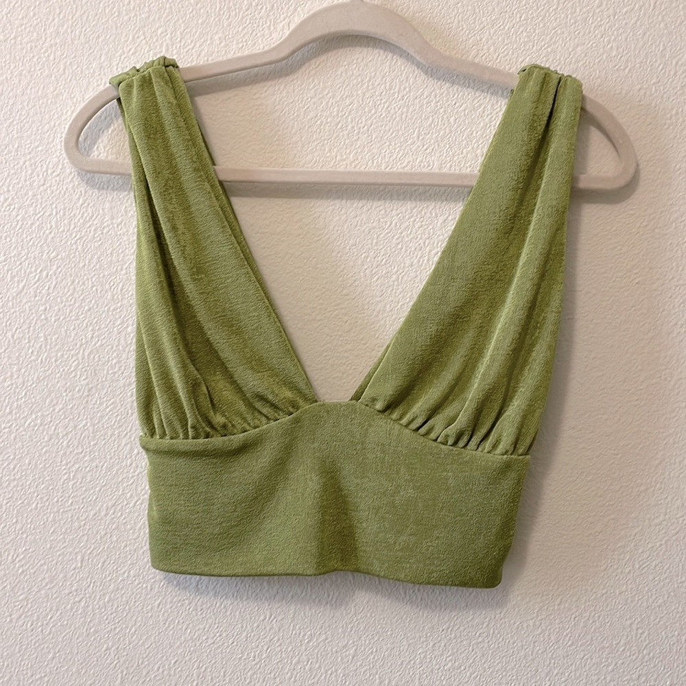 Green,M , going out plunge top